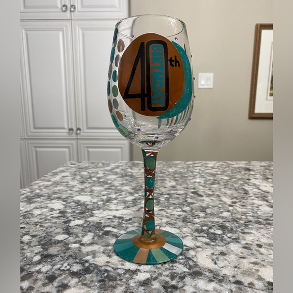 EUC Decorated 40th BIRTHDAY WINE GLASS BY DESIGNS BY LOLITA -USED ONCE - Picture 11 of 11